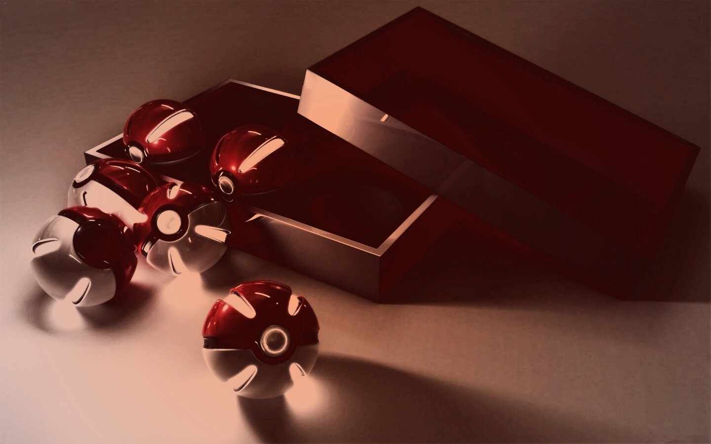 Коробка с покеболами обои