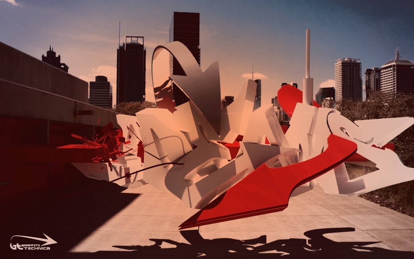 Трехмерное граффити обои