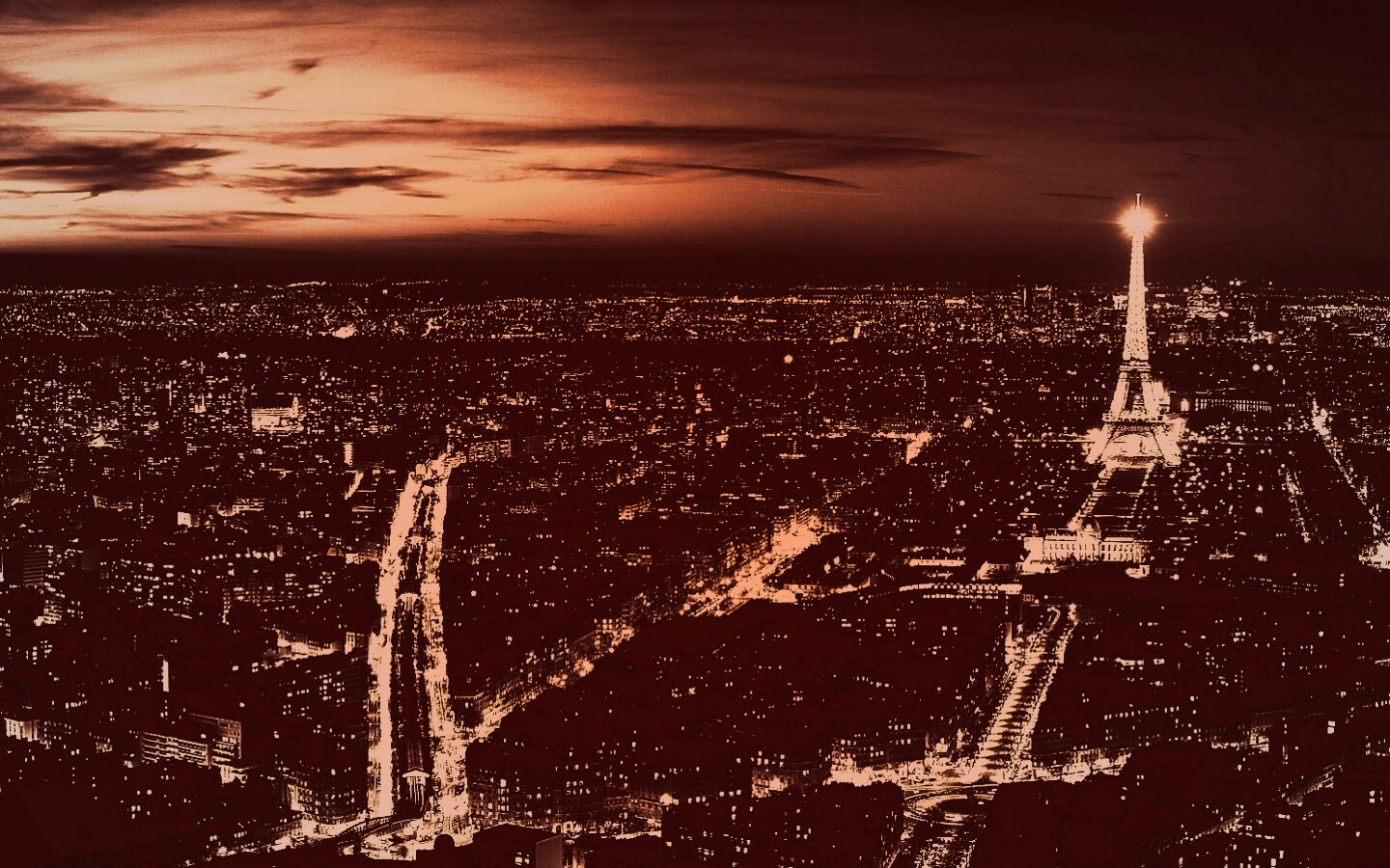 Ночной париж обои