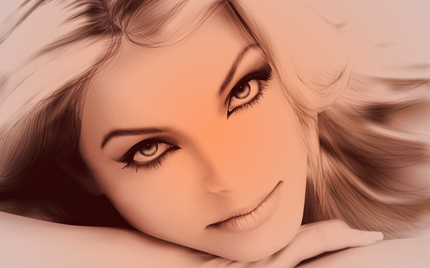 Девушка в векторе обои