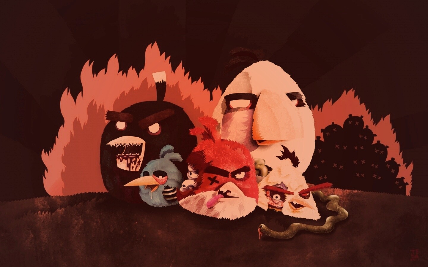 Angry Zombie Birds обои