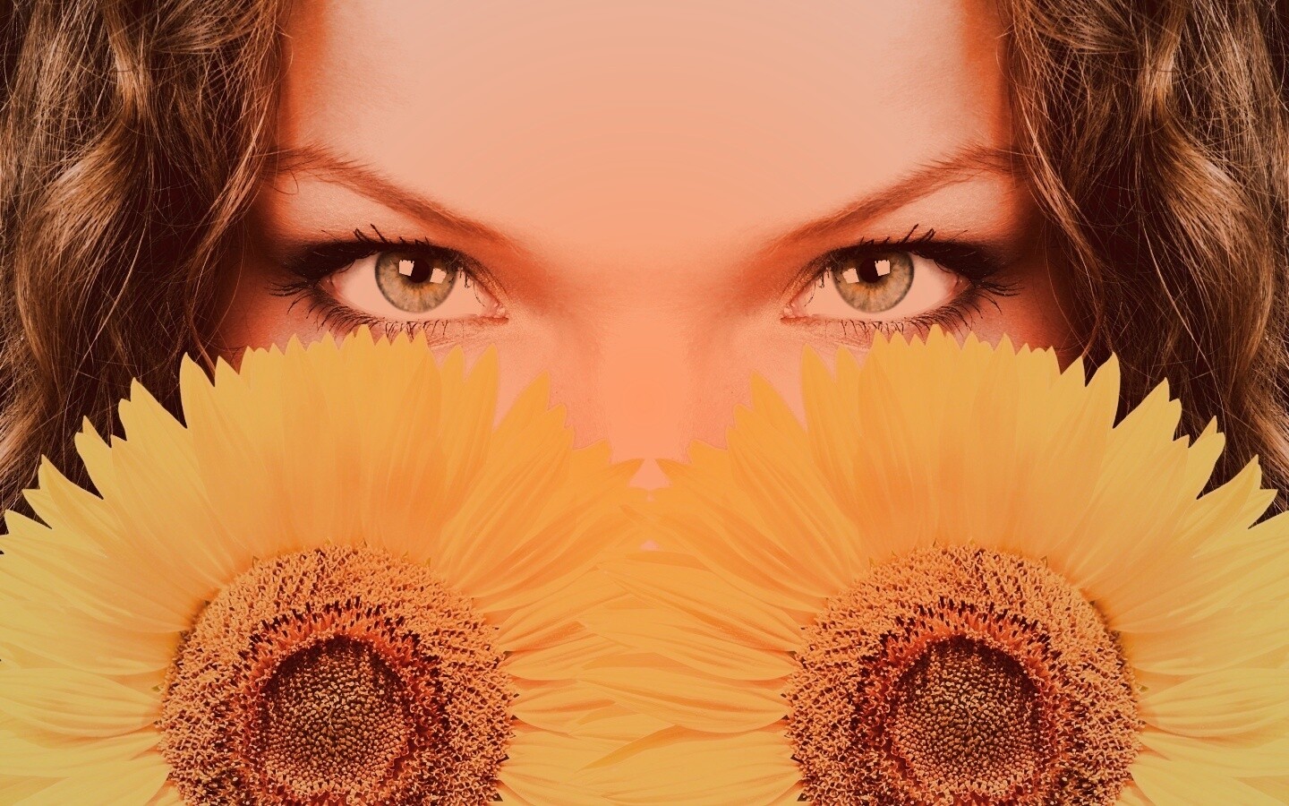 Девушка с желтыми ромашками обои