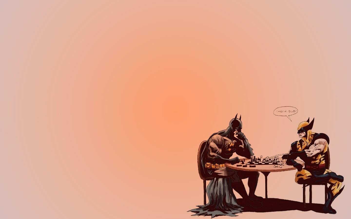 Бэтмен и Расомаха играют в шахматы обои