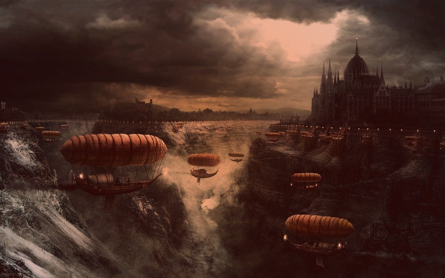 Фентезийный Будапешт обои