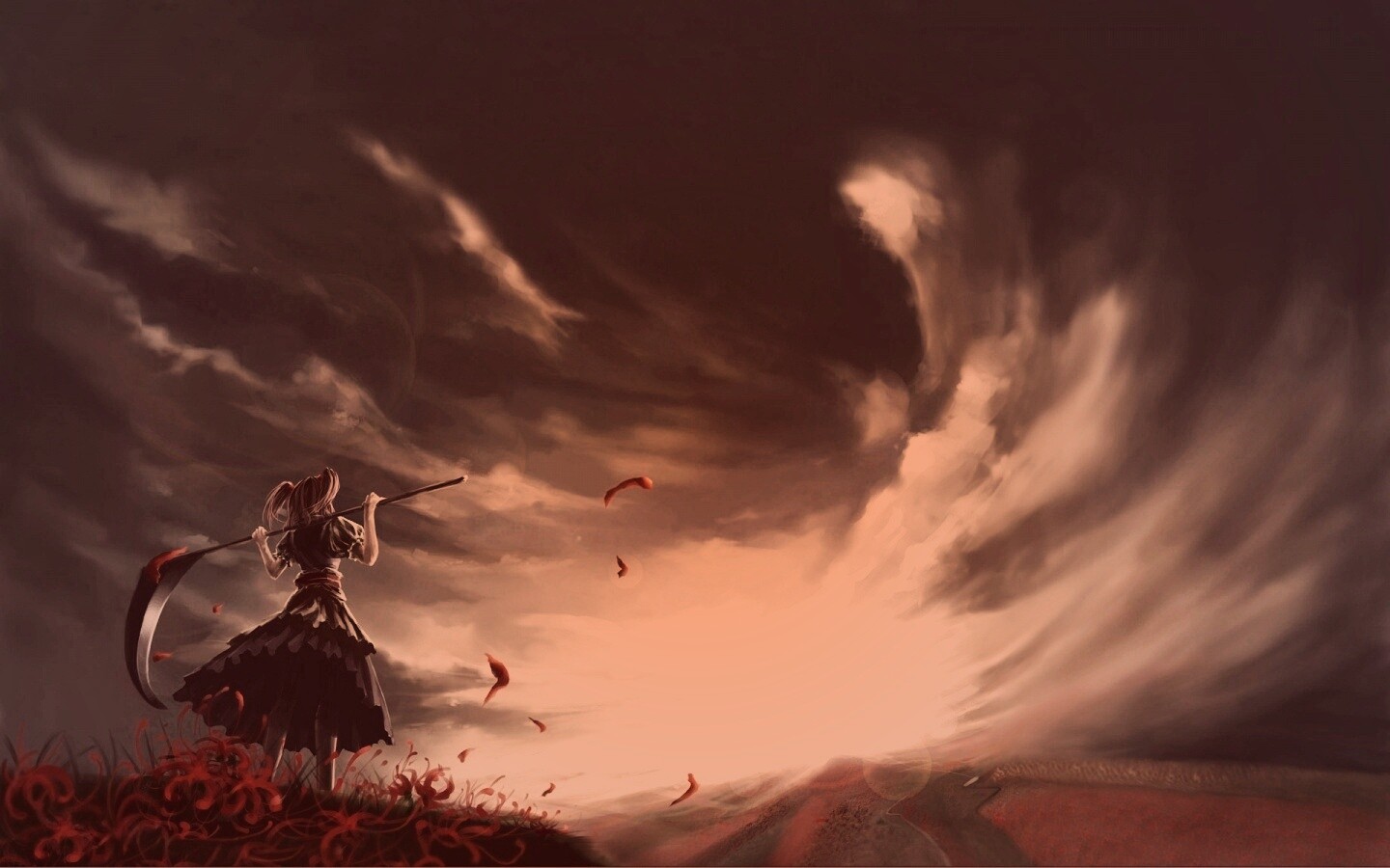 Девушка с косой обои