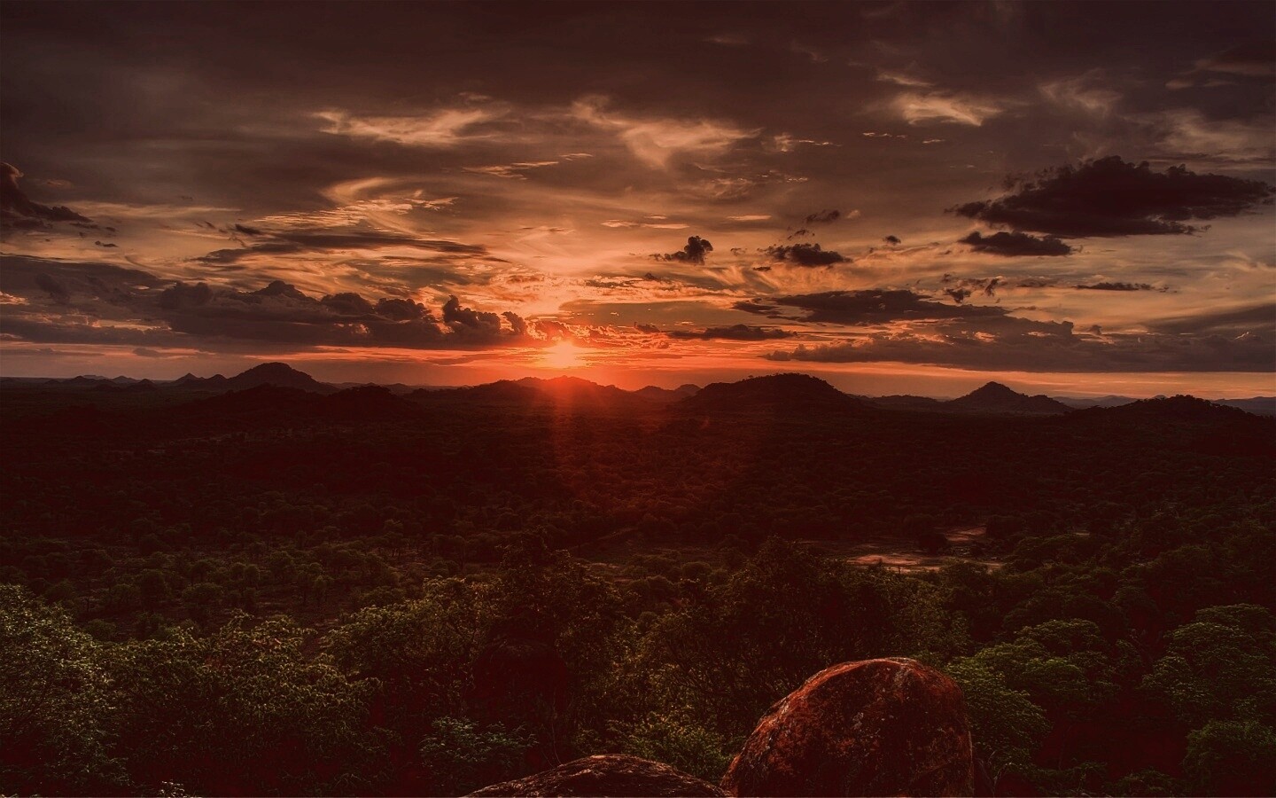 Закат в Африке обои