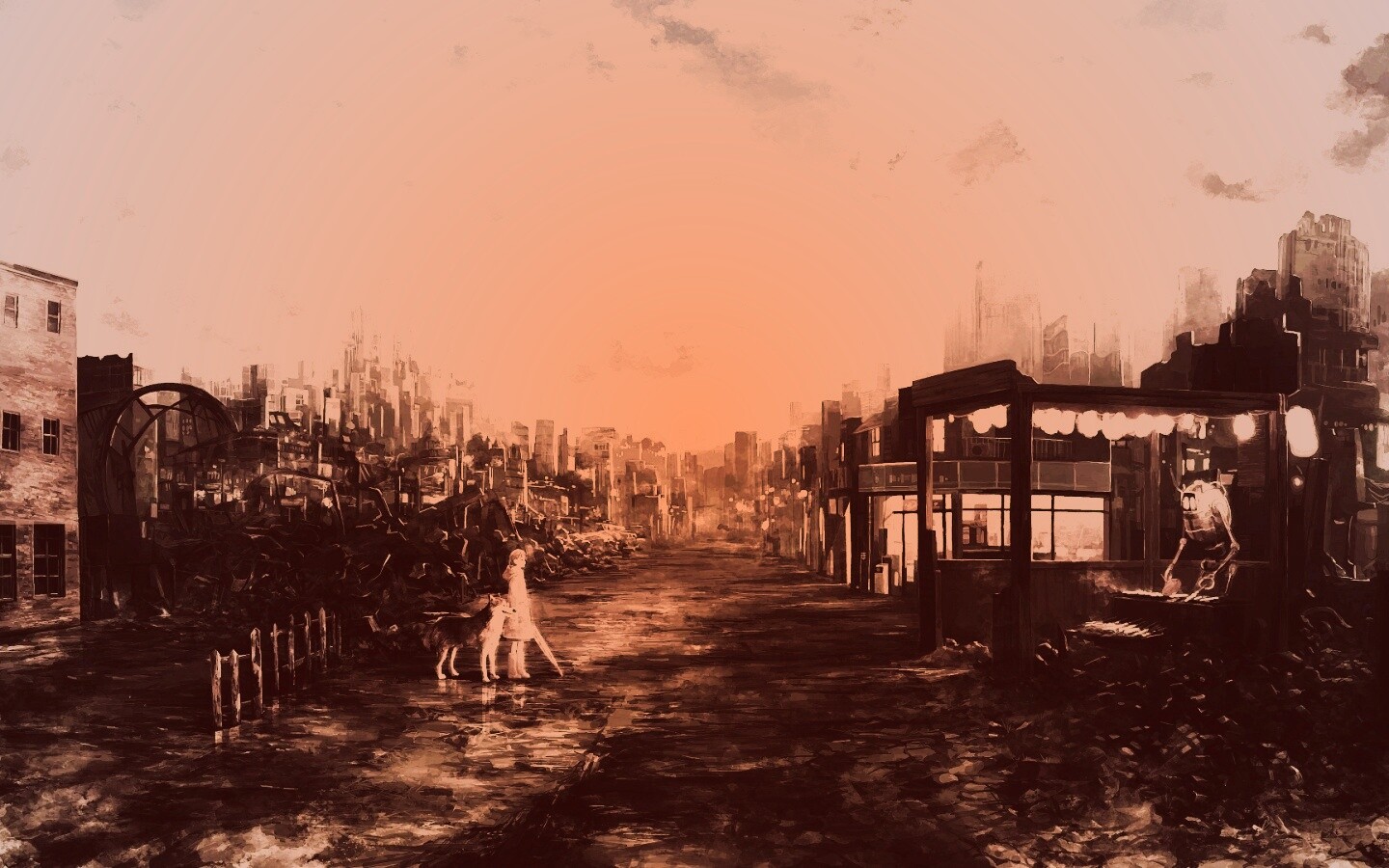 Девушка с собакой обои