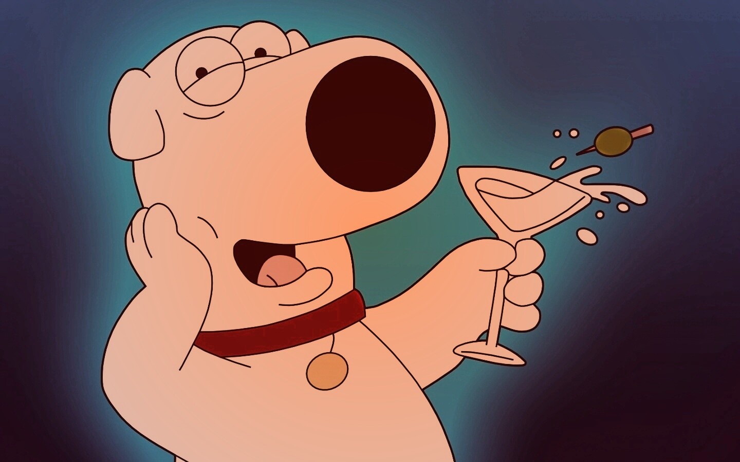 Браян с бокалом мартини обои