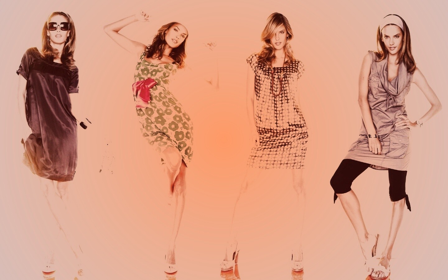 Алессандра Амбросио в четырех образах обои