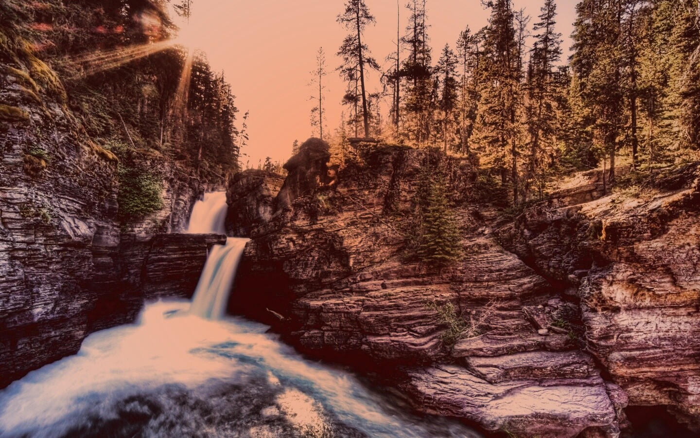 Горные водопады обои