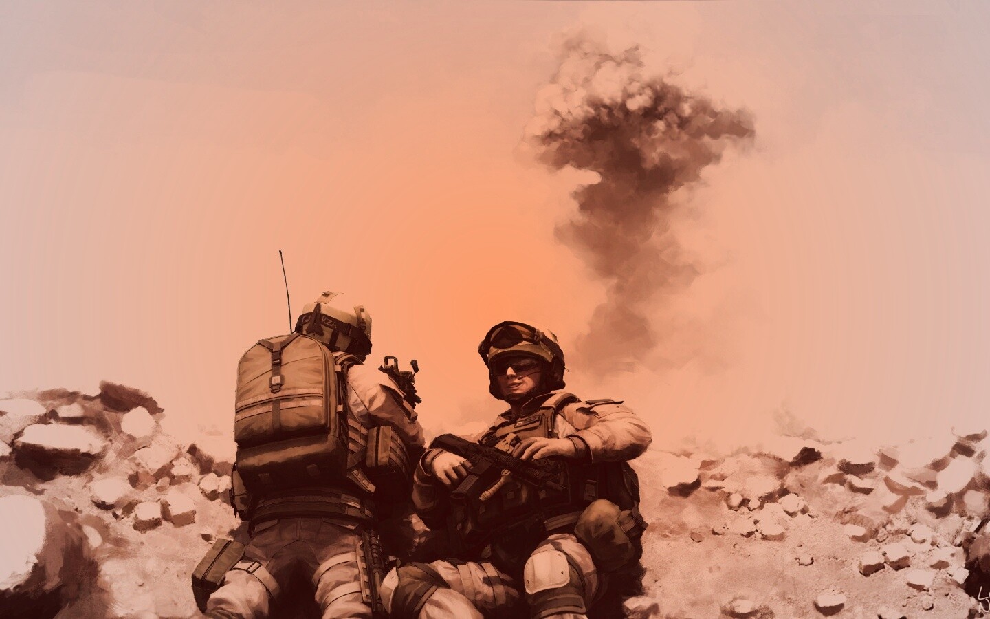 Солдаты в пустыне обои