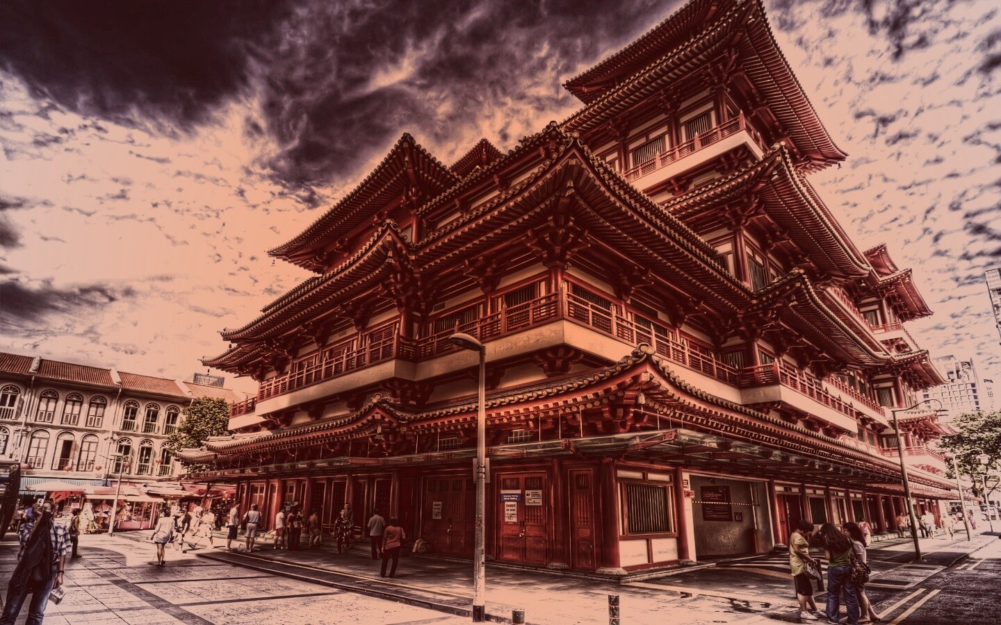 Храм в Сингапуре обои