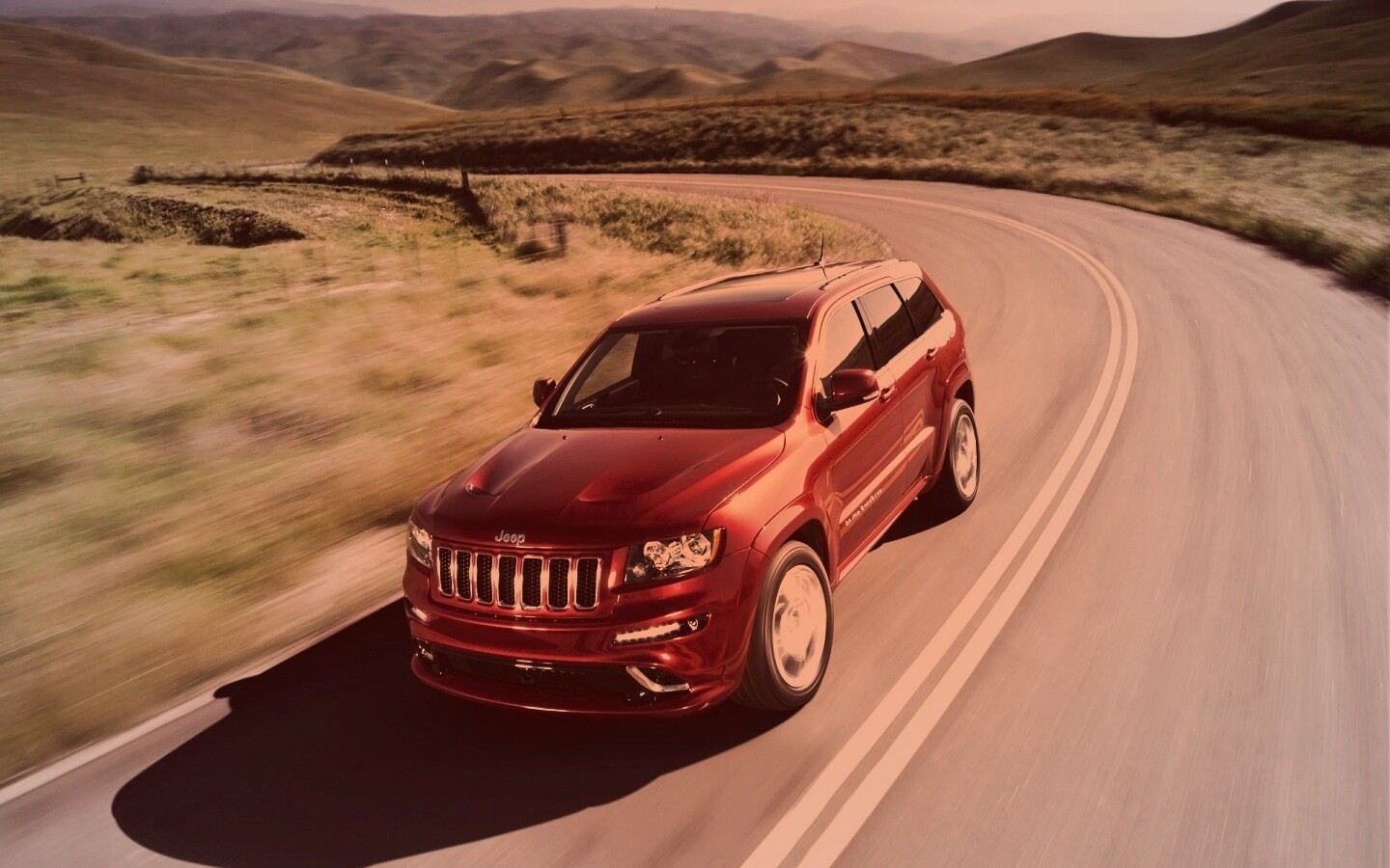 Jeep на дороге обои