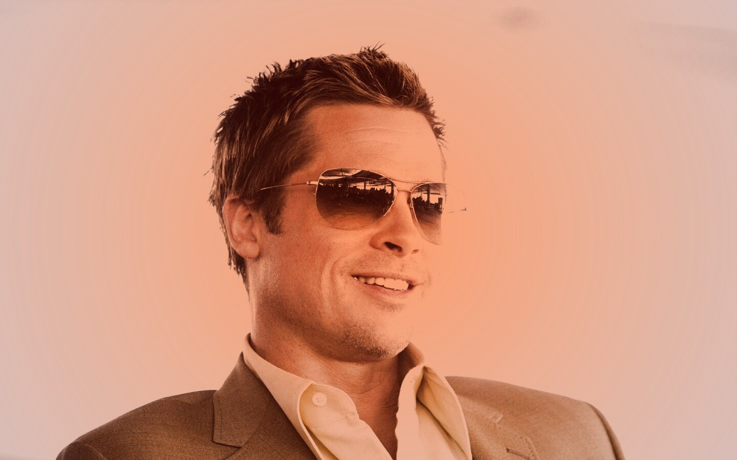 Брэд Питт в очках обои