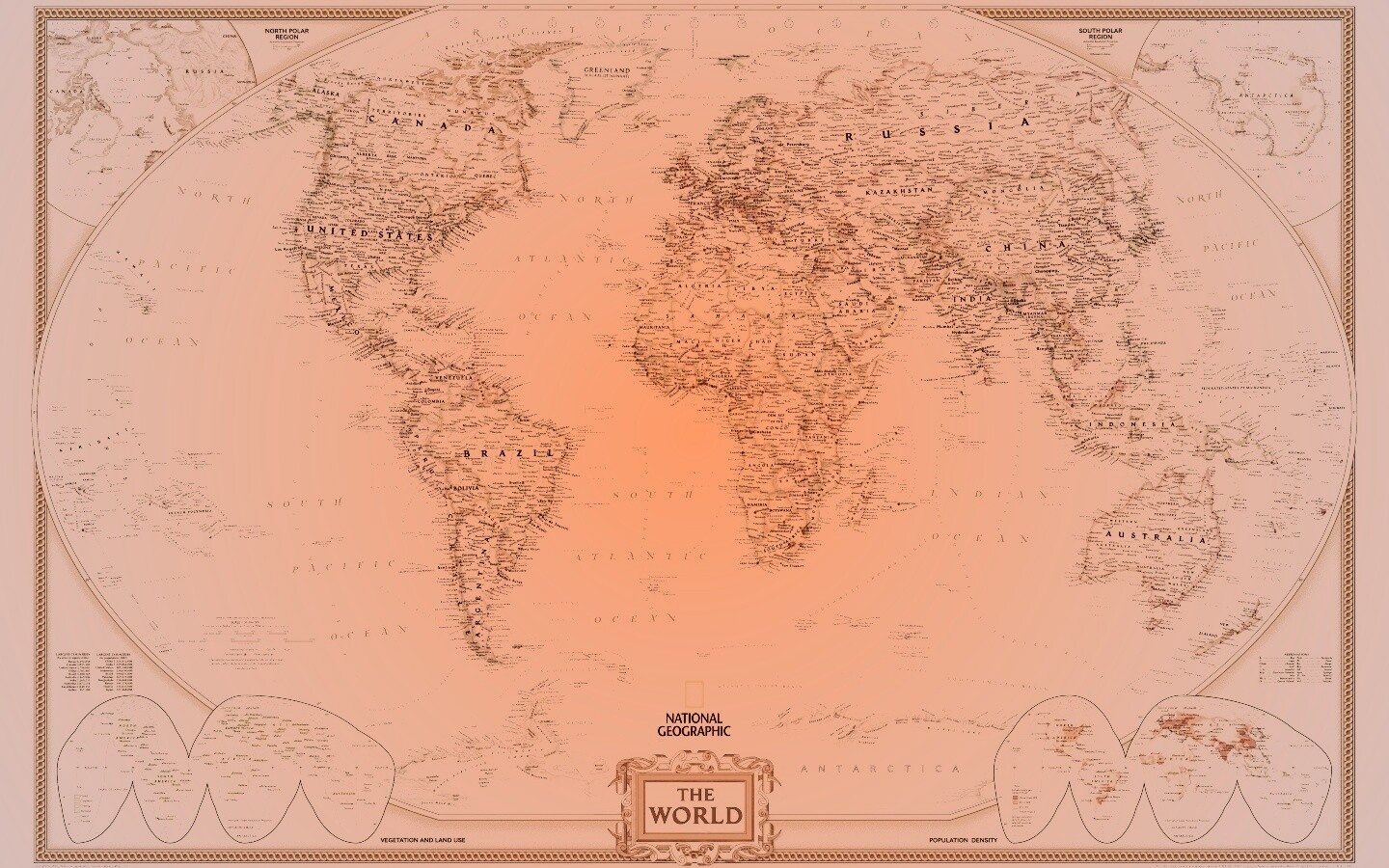 Карта мира от National Geografic обои