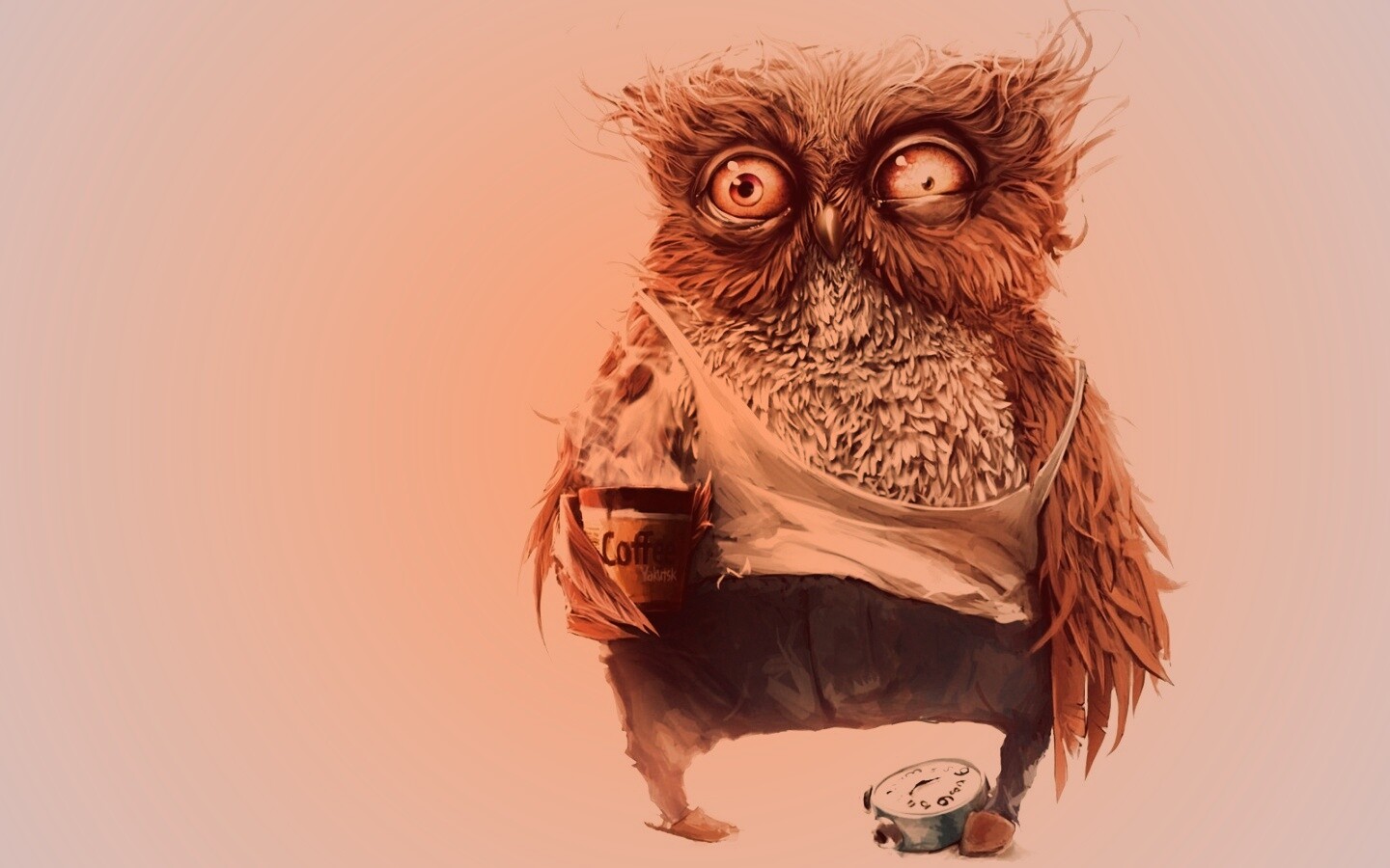 Не спящая сова обои