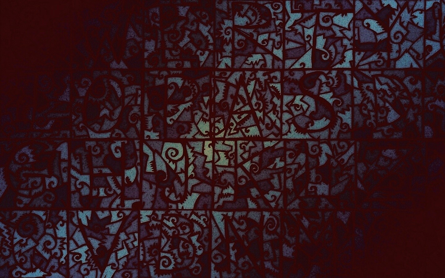 Витражные буквы обои