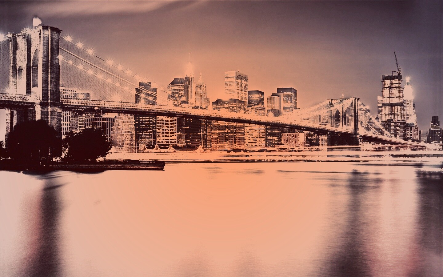 Огни ночного города обои