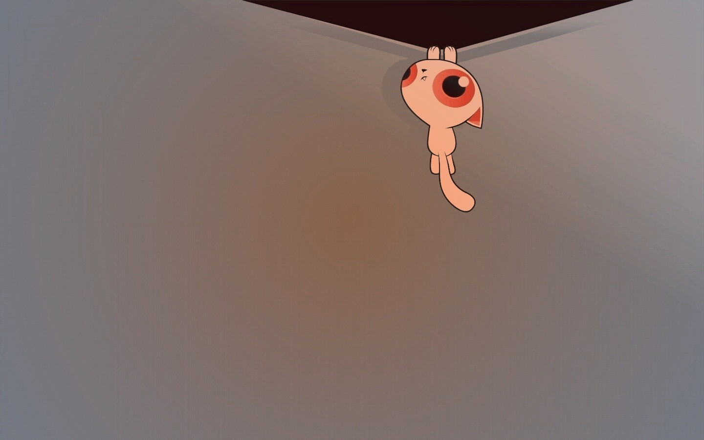 Кот, зацепившийся за край обои