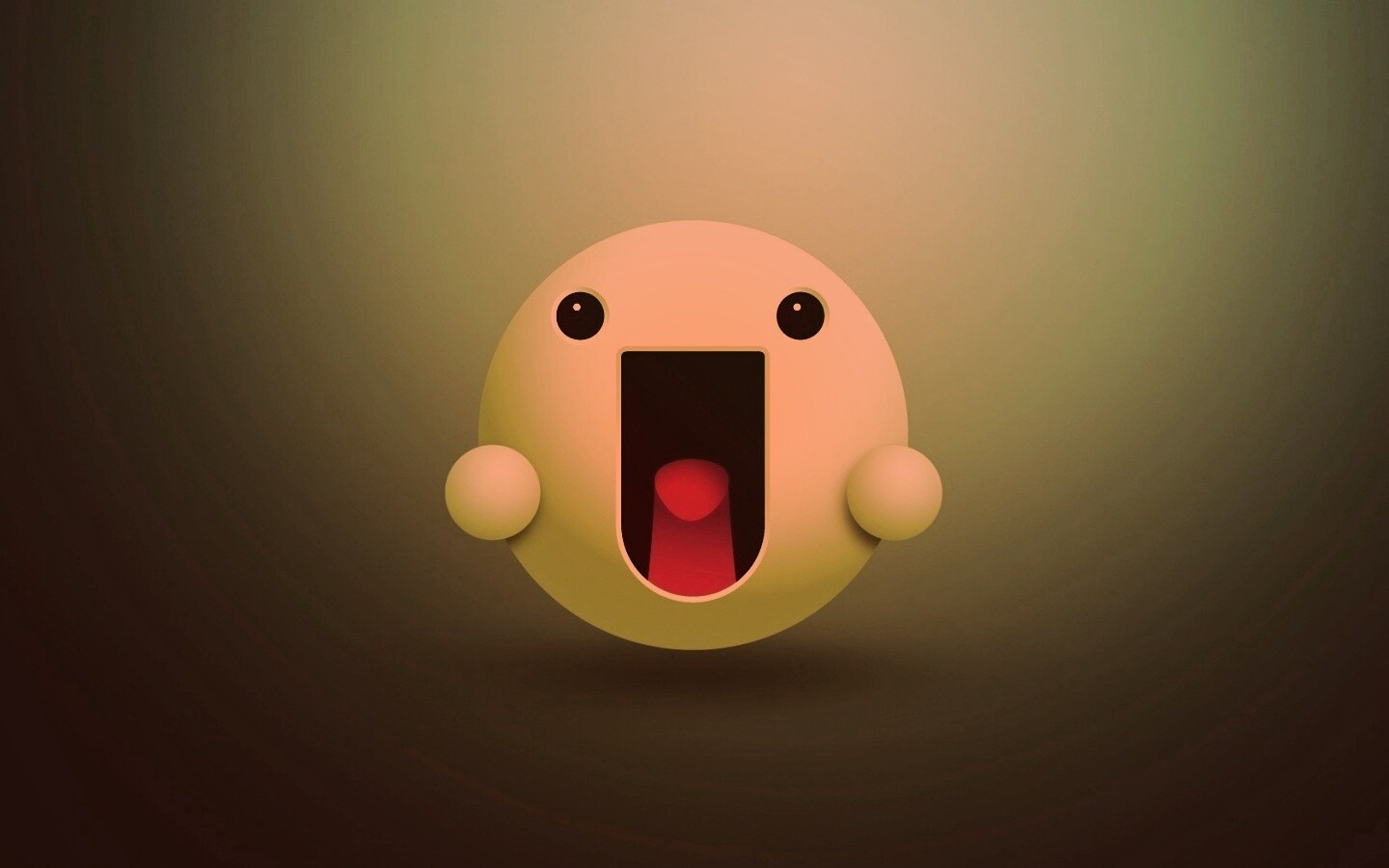 Веселый зеленый смайлик обои