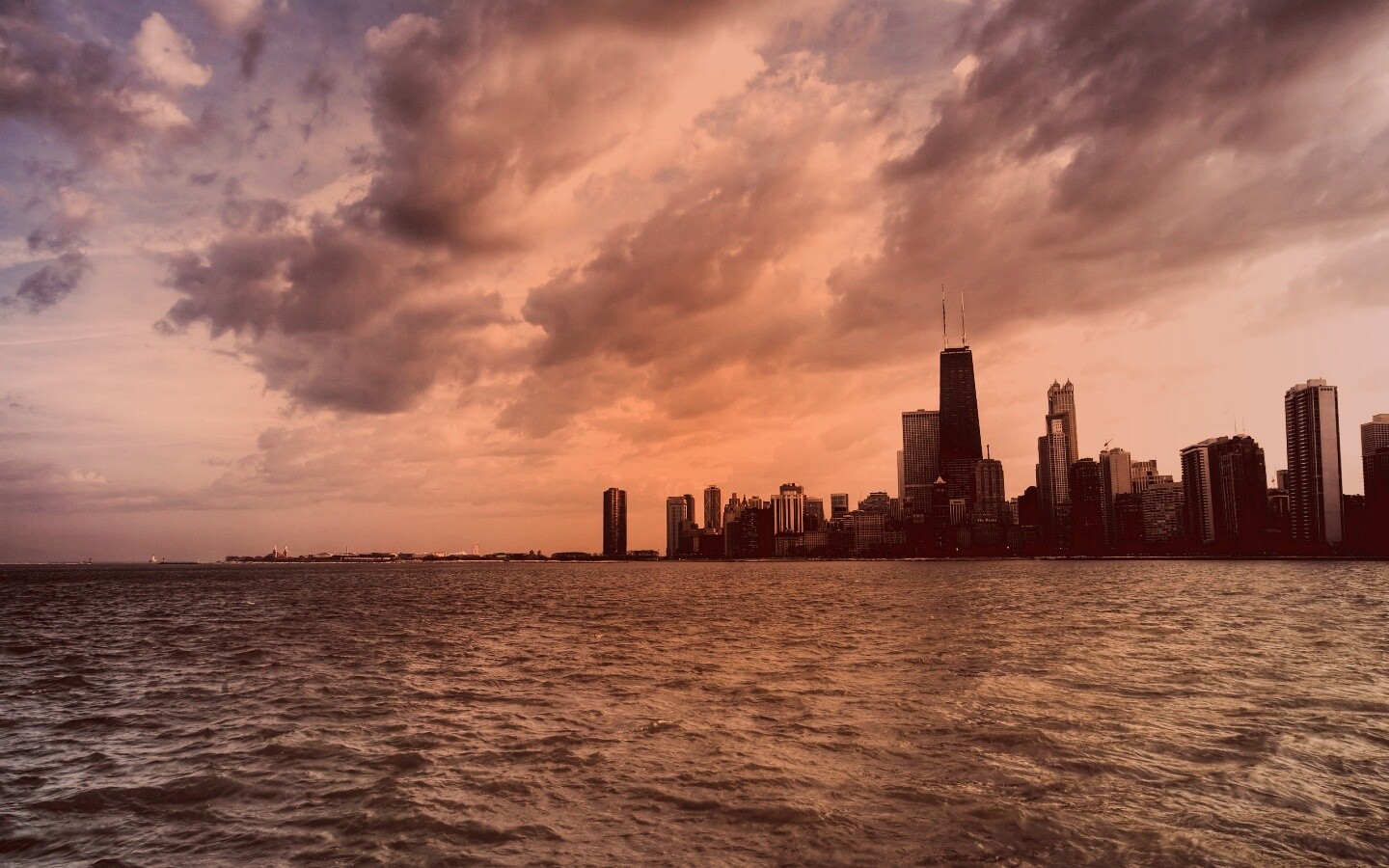 Вид на Чикаго обои