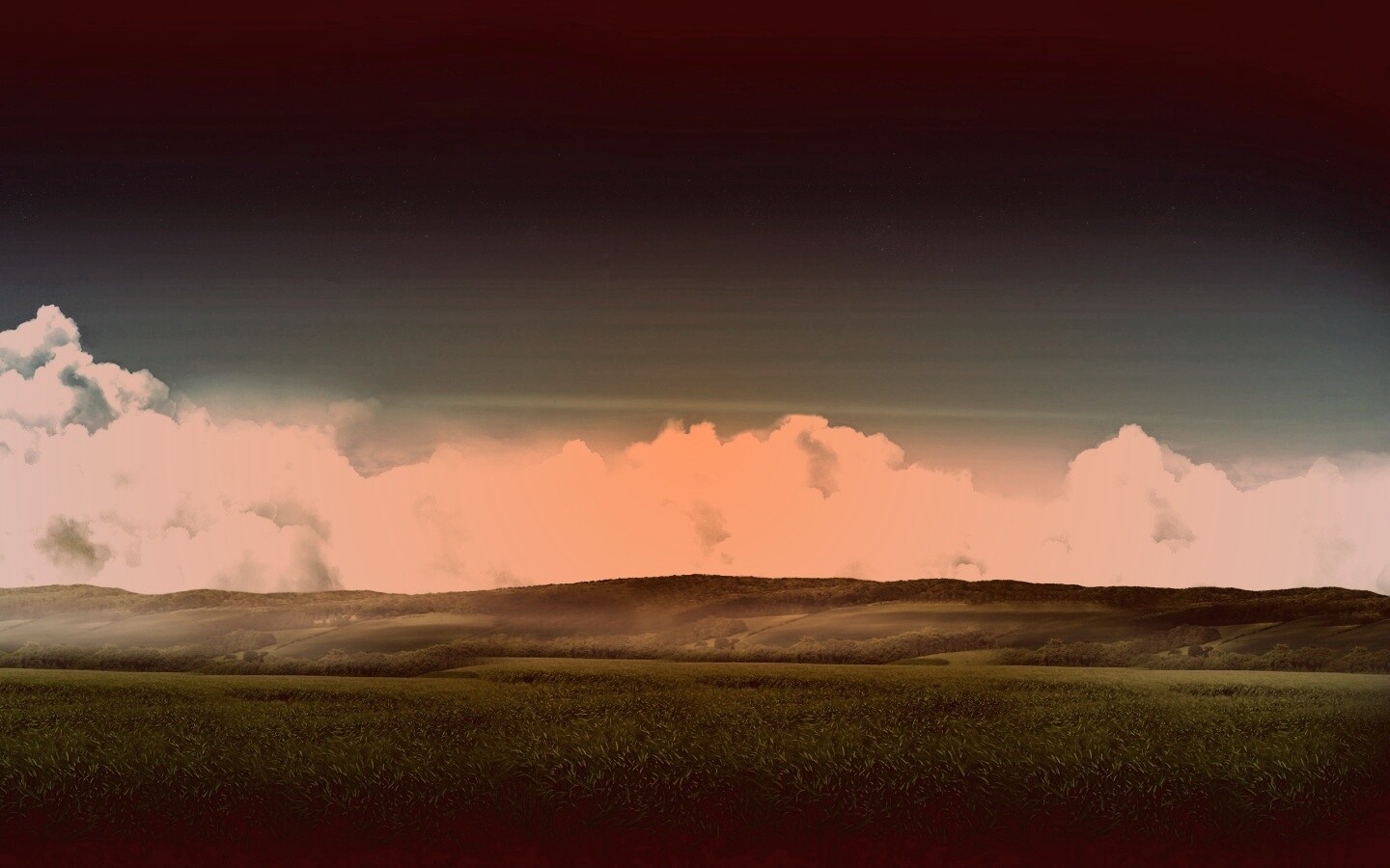 Облака у самой земли обои