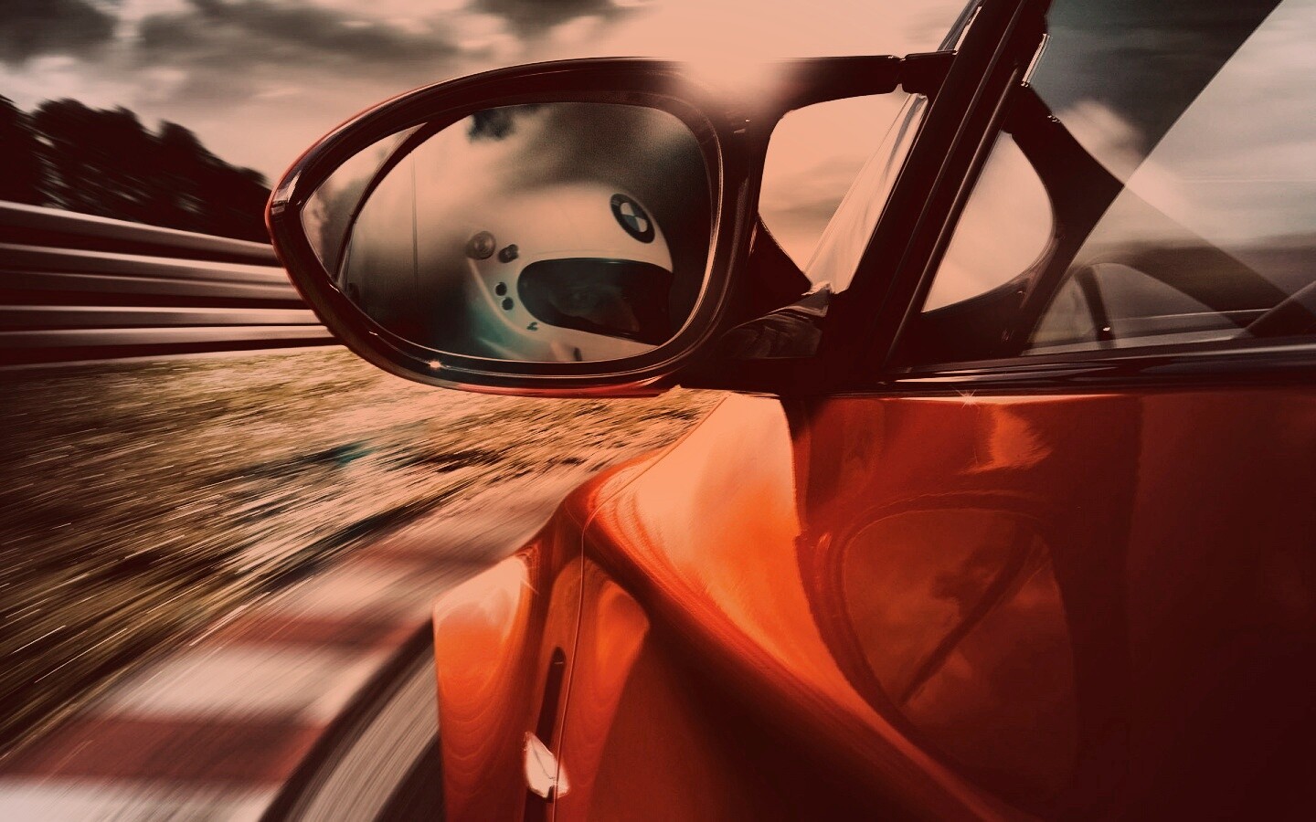 Отражение в боковом зеркале BMW M1 обои