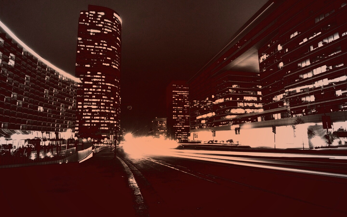 Ночные огни мегаполиса обои