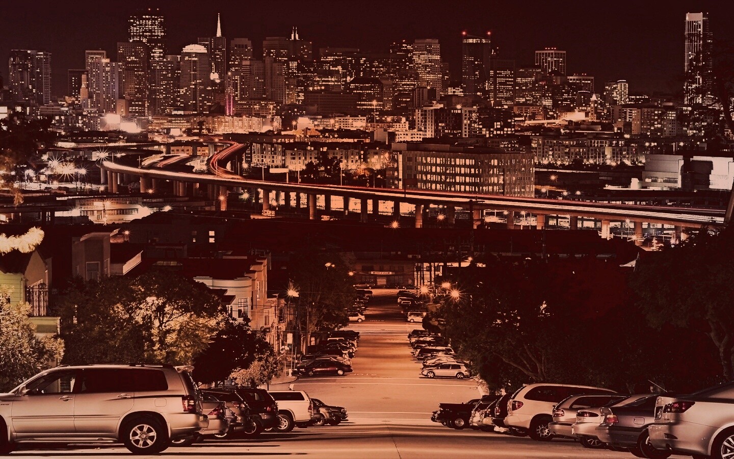 Вечерний город обои