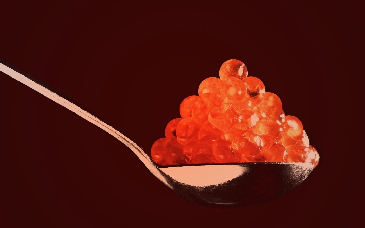 Ложка красной икры обои