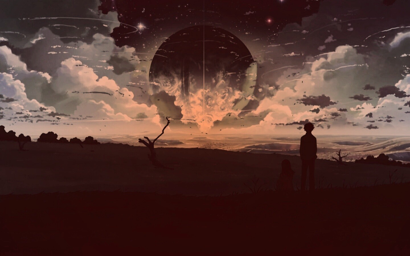 Кадр из творения Макото Синкая обои
