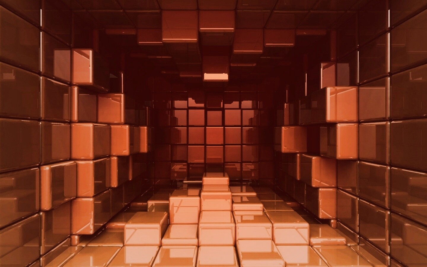 Комната из кубов обои