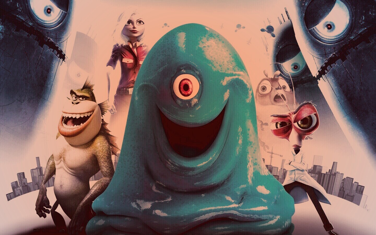 Монстры против пришельцев обои