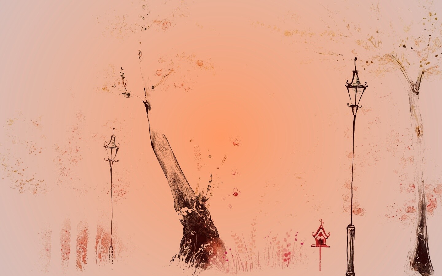 Фонари в парке обои