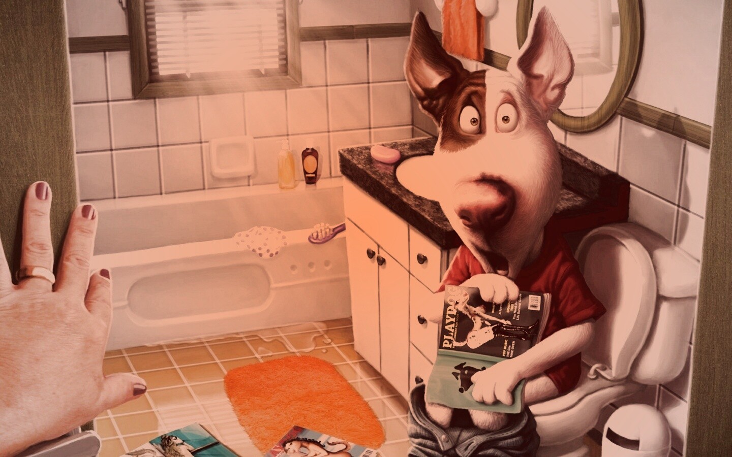 Мастурбирующий пес спалился обои