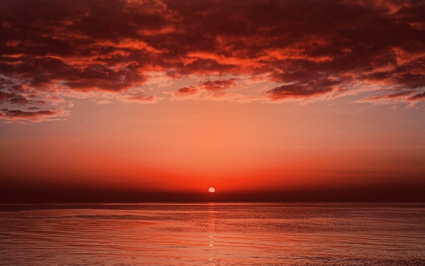 Багровый закат обои