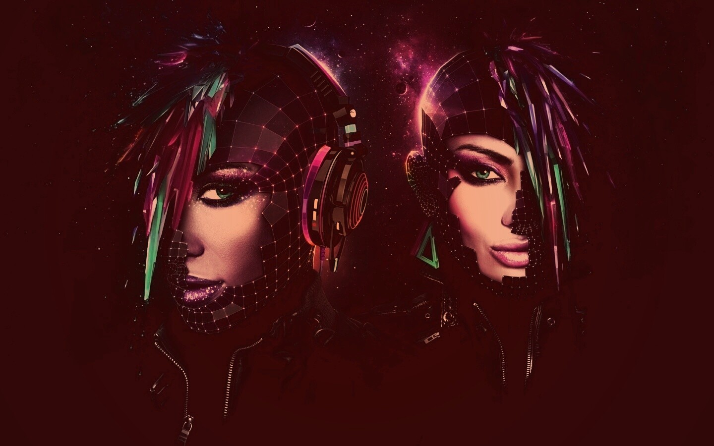 Кристаллические девушки из компьютерного мира обои