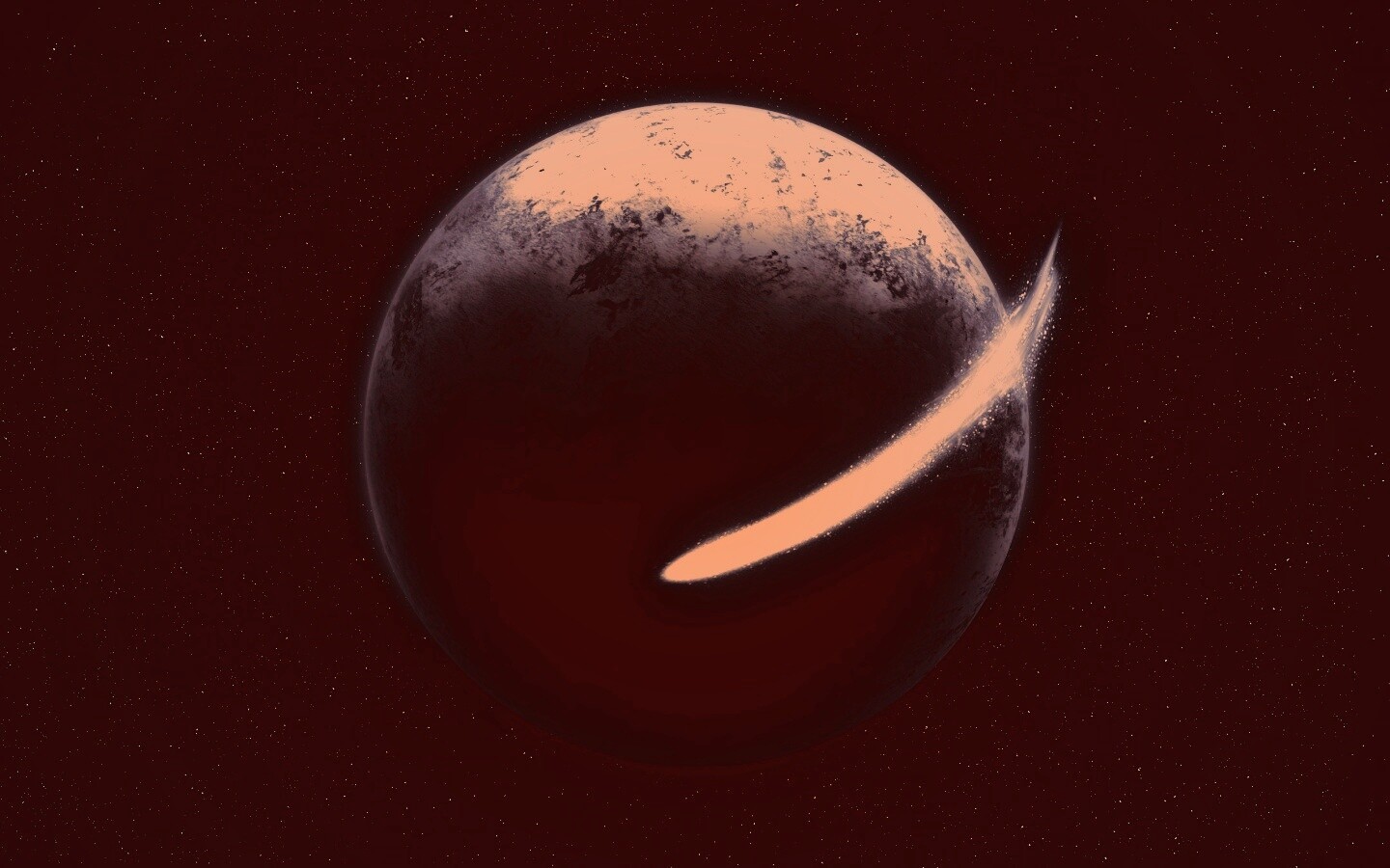 Комента облетает планету обои