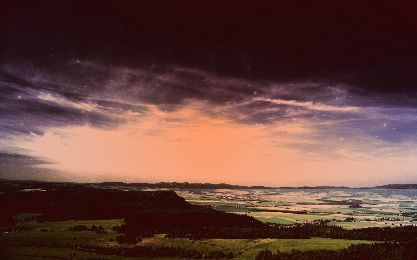 Вид на равнину обои