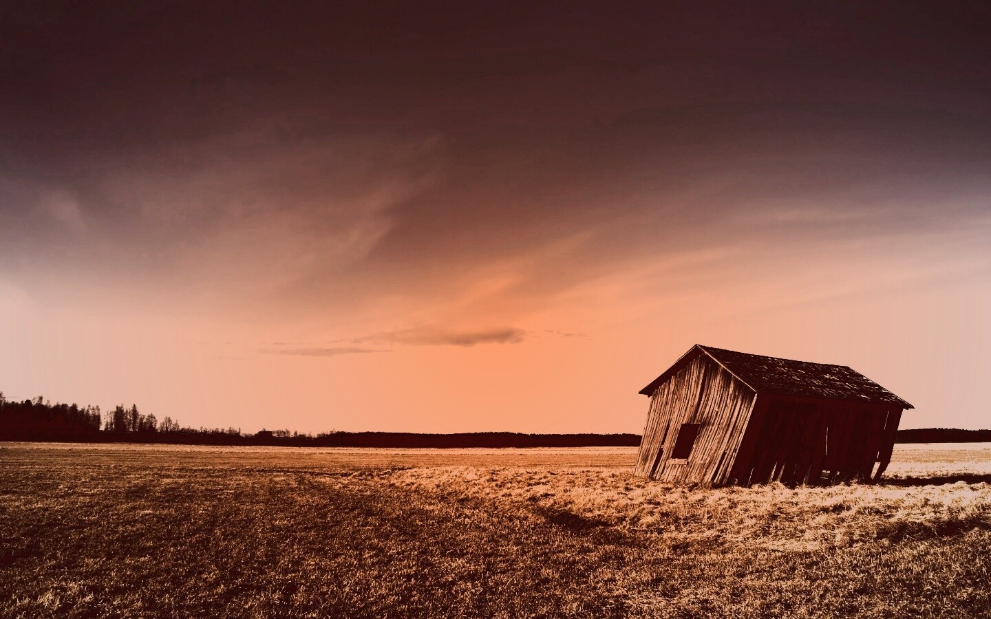 Покосившийся сарай обои