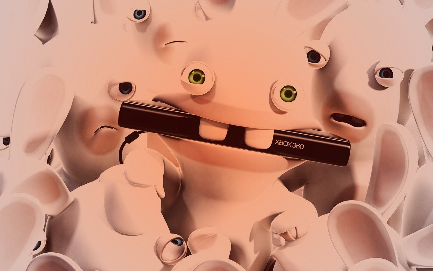 Кролик грызет кинект обои