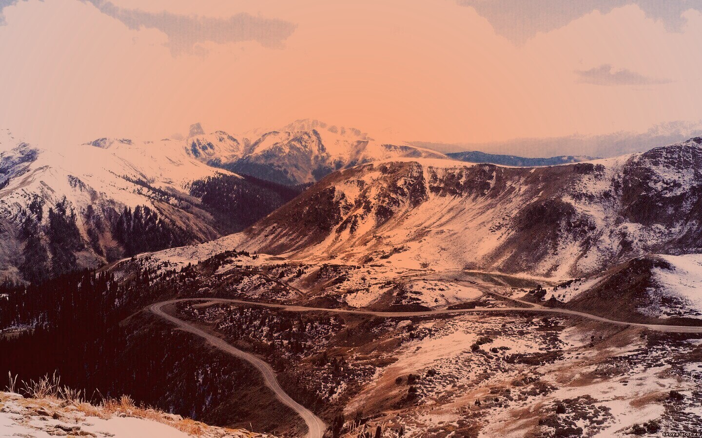 Горная дорога обои