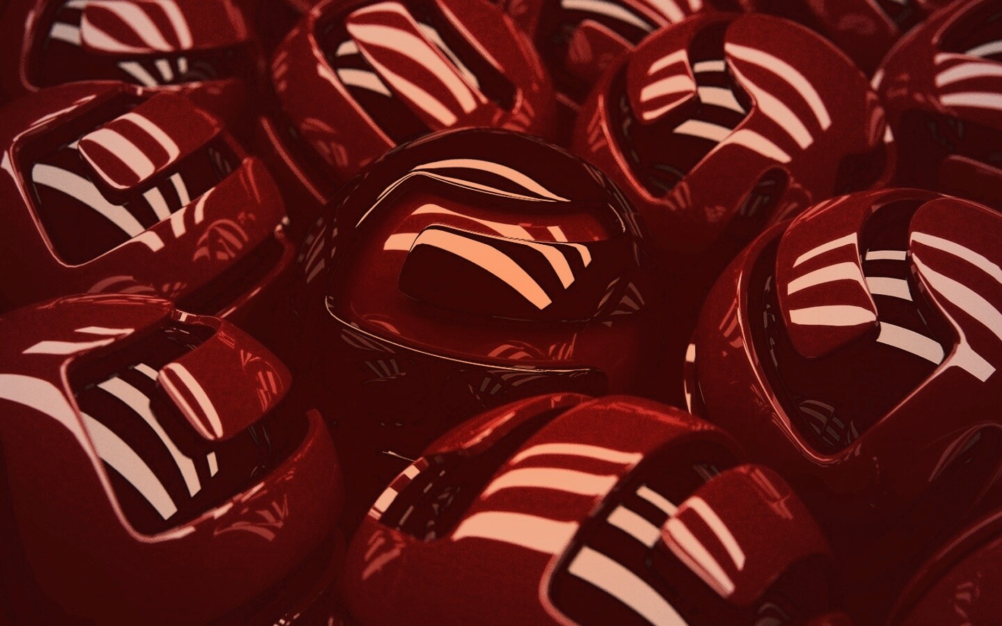 Красные объемные шарики обои