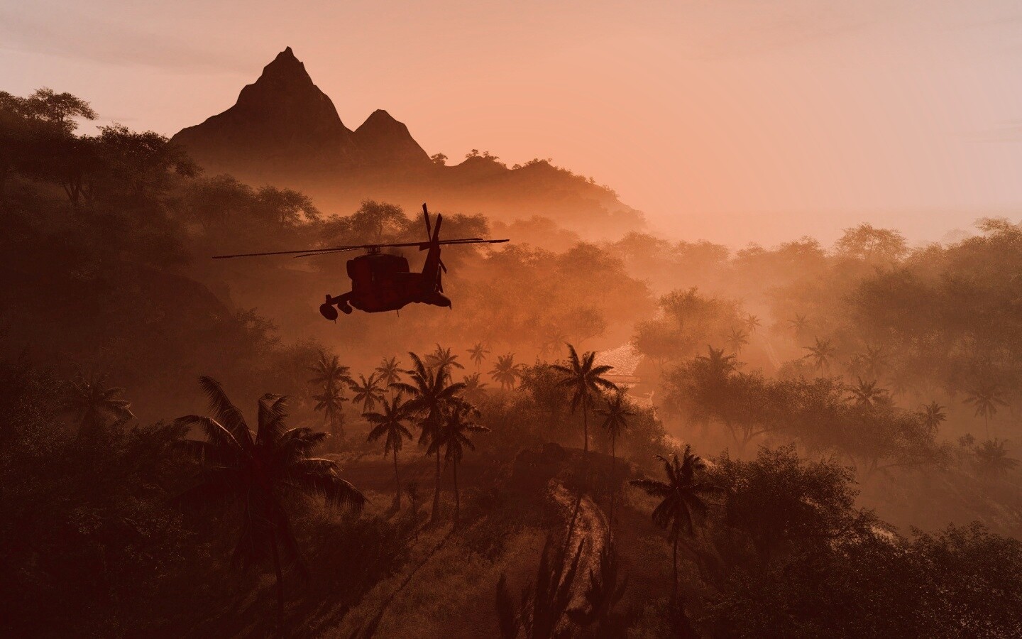 Вертолет над тропиками в crysis обои