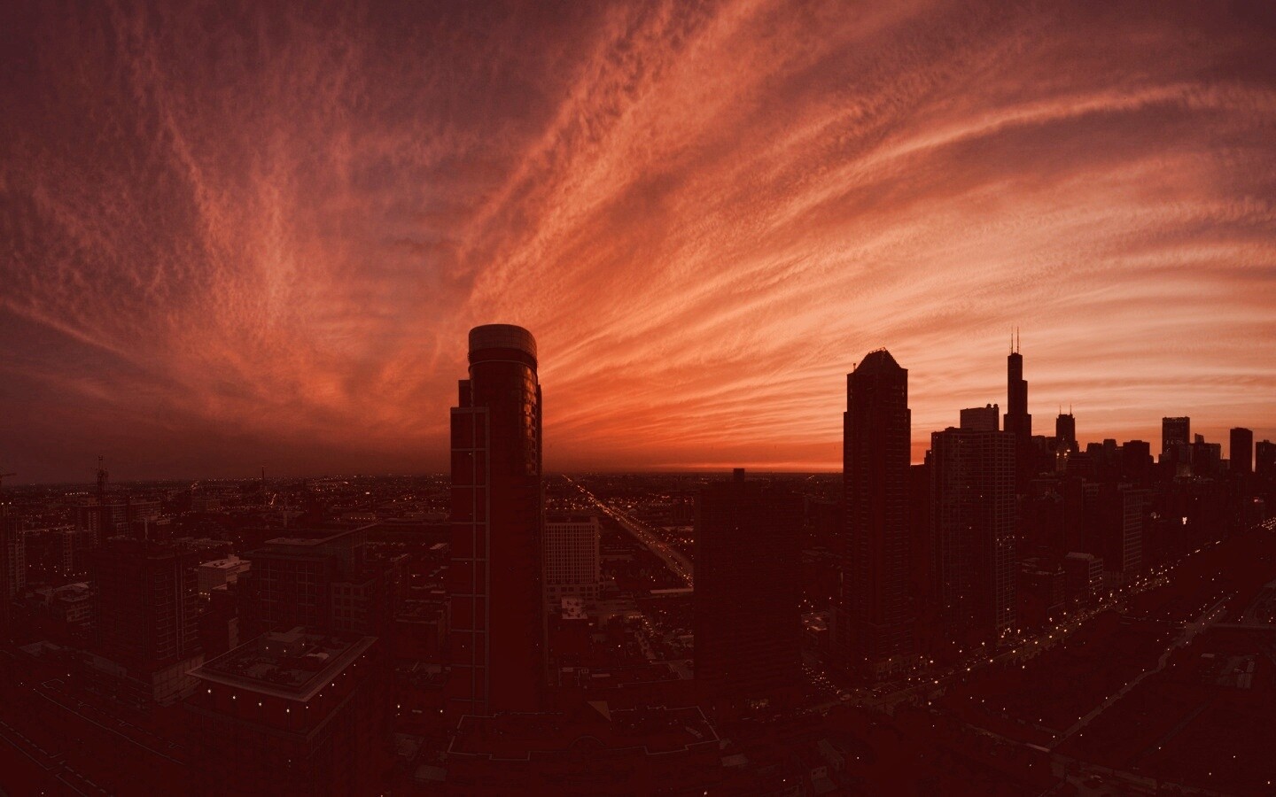 Сумерки в городе обои