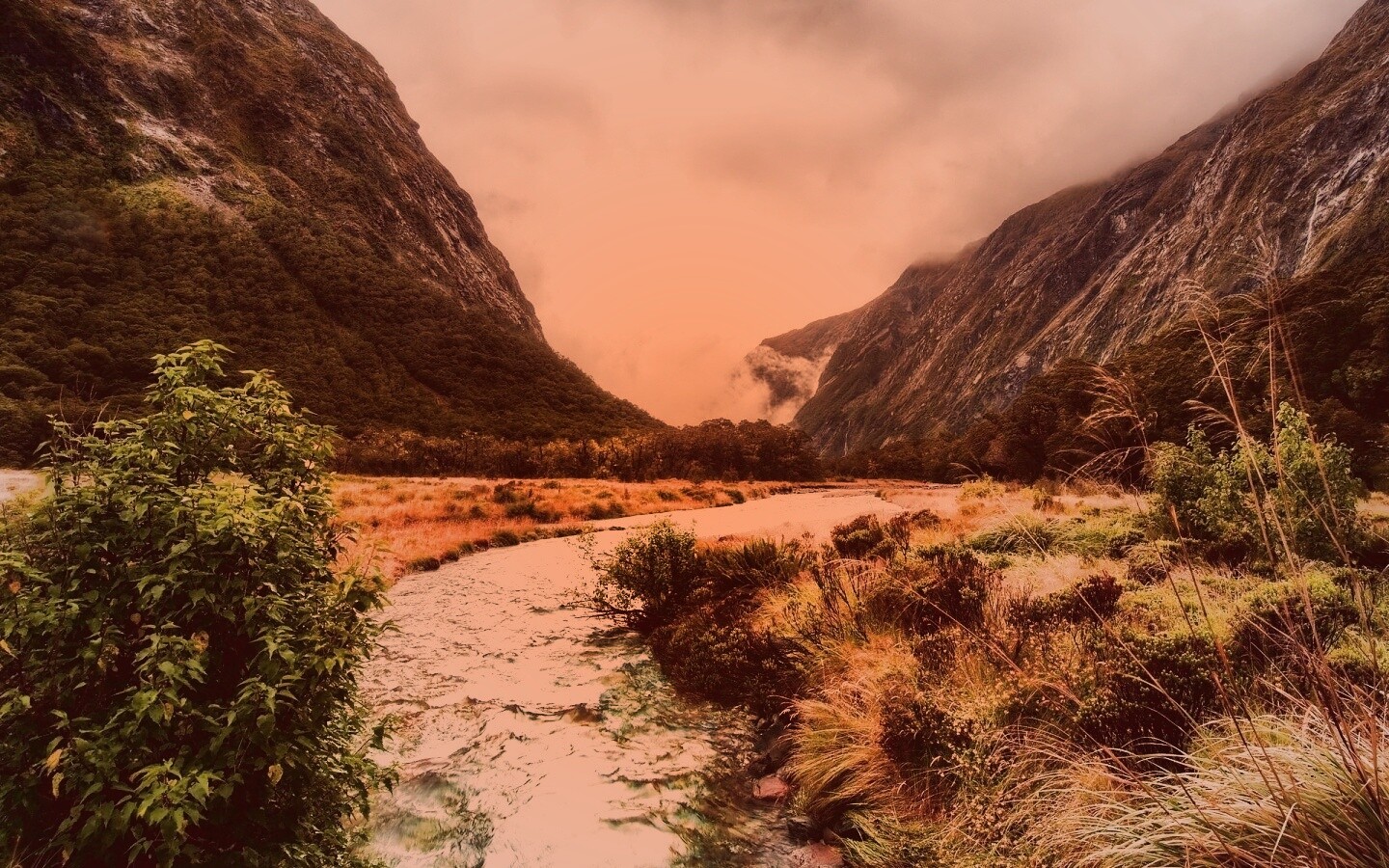 Горная река обои