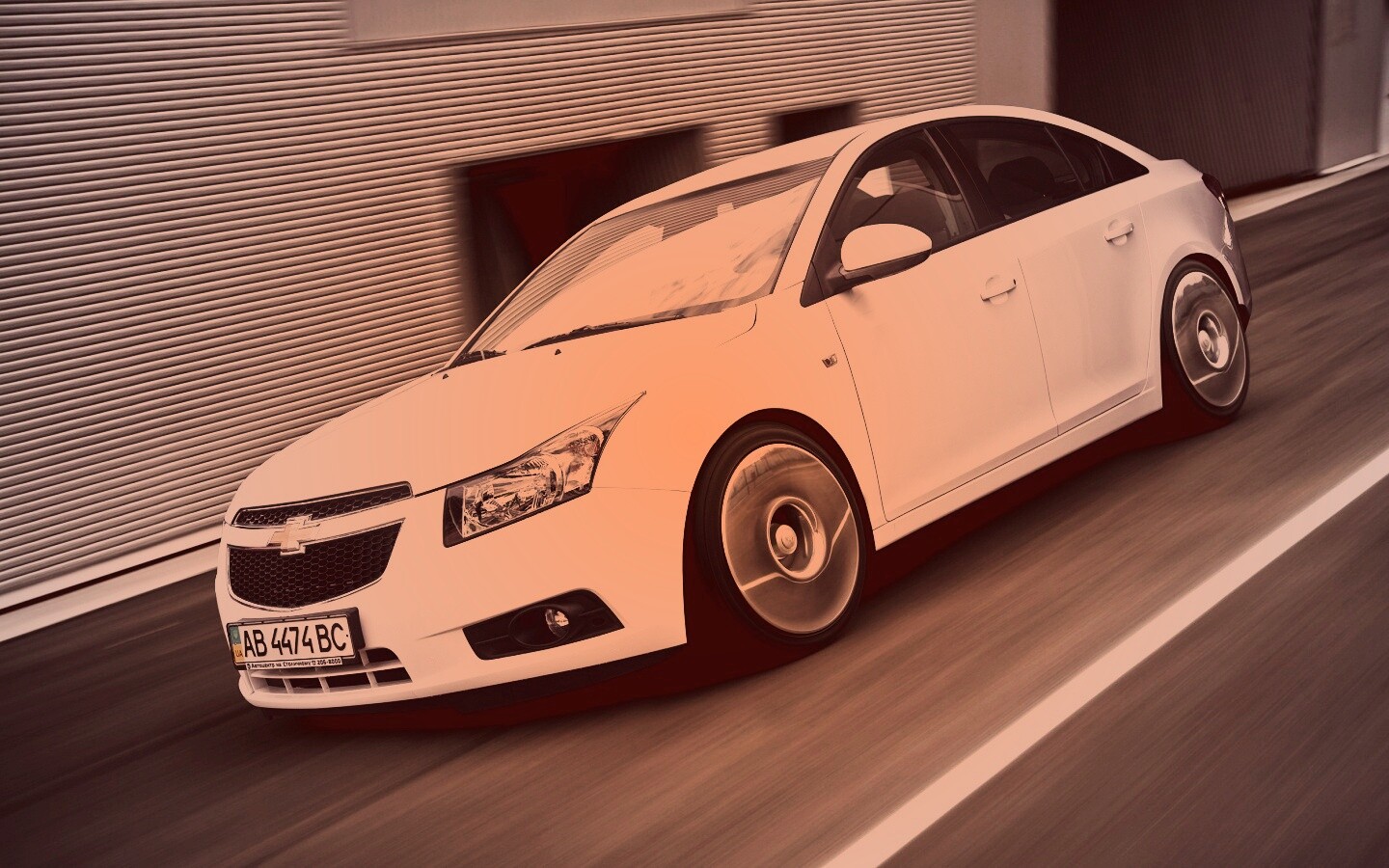 Chevrolet Круз белый седан обои