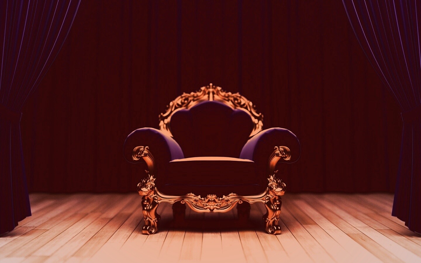 Королевское синее кресло обои