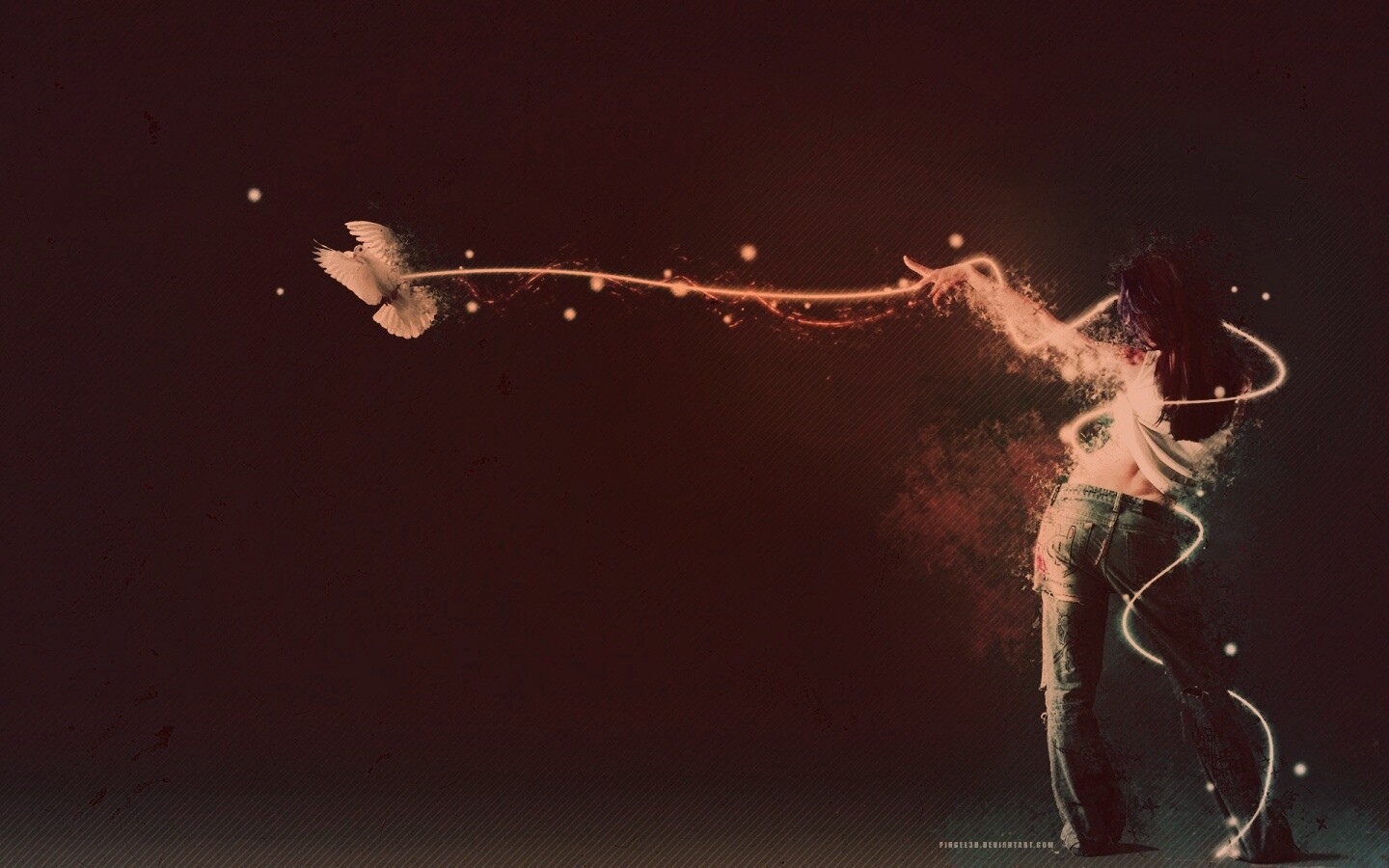 Девушка с бабочкой обои