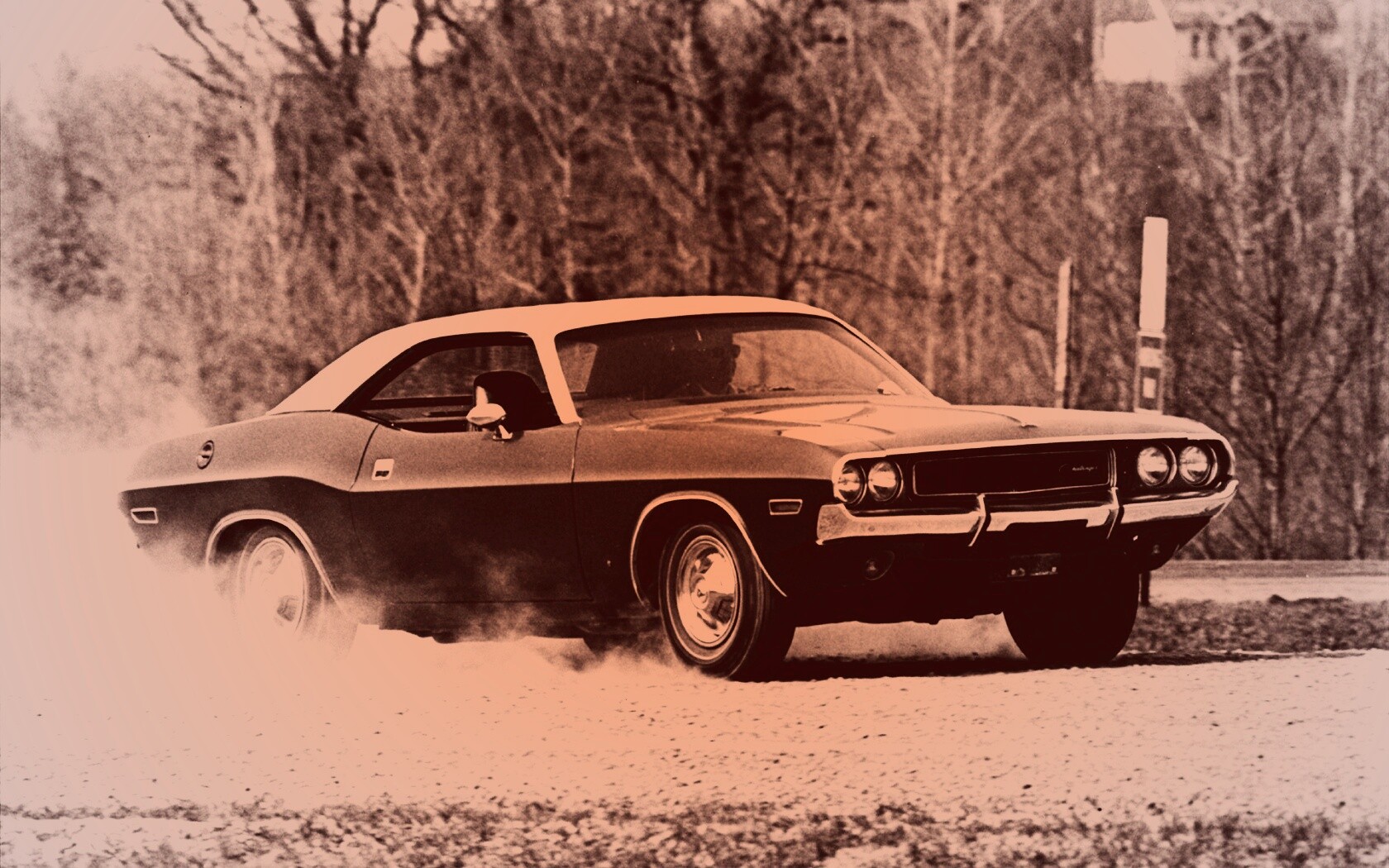 Черно-белое фото Dodge обои